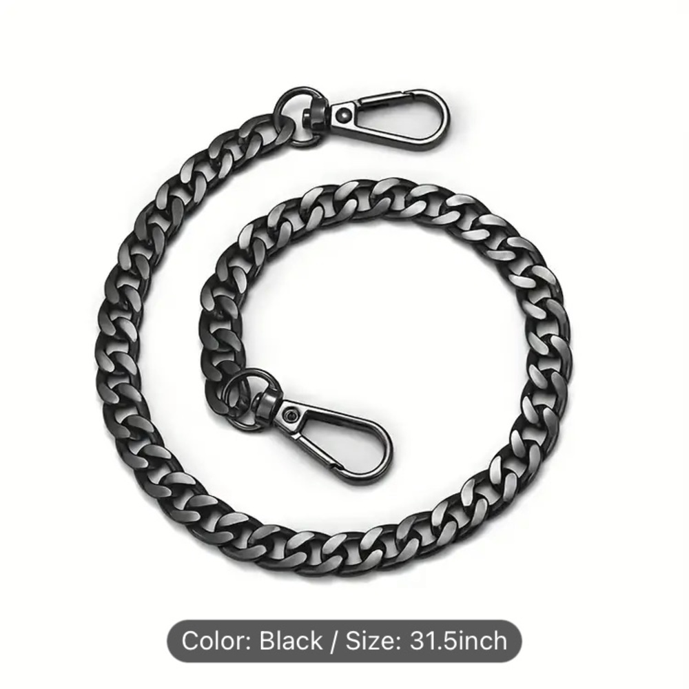 Aluminum 9mm gun metal gray purse chain shoulder strap